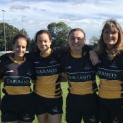 Rianna Lees and her daughter Olivia and Michaela Scarle and her daughter Annabel