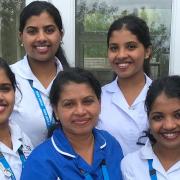 Left to right, Aleena, Aneesha, Joby, Anjel and Aneetta Shibu Mathew