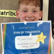 Connor is star reader of the month at Stanton Community Primary School