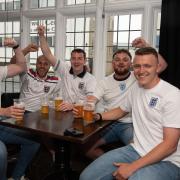 England fans at The Gardeners Arms in Ipswich