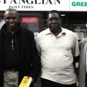 Former Suffolk cricketer Randolph Layne (second from left), who has died aged 81, with fellow former Suffolk star Hercules Grant, his wife Faith, and ex-EADT sports editor Tony Garnett. Picture: ANDY ABBOTT