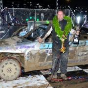 Carl Korszeuski won the 2018 World Banger Championship at Foxhall. Picture: DEAN COX