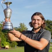 Calvin Sherwood with the Sir Nick Faldo Commemoration Jug which he won at Welwyn Garden City on Saturday. Photograph: CONTRIBUTED