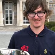 Paul Waring of Felixstowe Ferry with his trophy after winning the World Deaf Championship at Carton House Golf Club in Ireland. Photograph: CONTRIBUTED