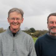 Glen Davis (left) and Gary Howard of Felixstowe Ferry who won the Suffolk Winter Alliance prize at Southwold. Picture: CONTRIBUTED