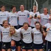 Ipswich celebrate their league title and promotion back to the National League. Picture: EMMA MILLAR