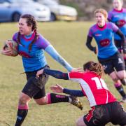 Carmel Leak on her way to score for Woodbridge. Picture: SIMON BALLARD