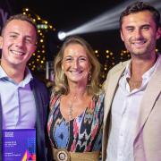 Henry Dewing (left), founder of DueTrade, collecting the Rising Star award at the StartUp Awards National Series ceremony in London