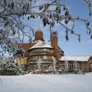 The Coach House at Belle Grove in the snow