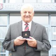 Gordon Rayner, pictured after receiving The FA Long Service Award in 2014, has died at the age of 81