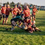 Harry Wiliamson scores the first try of the game for Ipswich YM in their win over Bury St Edmunds II