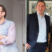 George Pell of The Suffolk in Aldeburgh and Suffolk Country Inns operations manager Ross Parrock with head chef Ruben at The Angel Inn, Stoke-By-Nayland