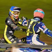 Jordan Jenkins, left, and Scott Nicholls had good nights as the Ipswich Witches beat the Leicester Lions