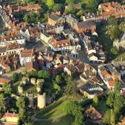 Aerial view of Bungay, a town where a licence application for the Monk's Cellar has just been approved
