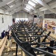The Sutton Hoo ship, pictured in 2022, is being recreated at The Longshed in Woodbridge