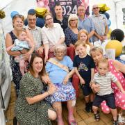 Freda Baker's family descended on her Hollesley care home this week to help her celebrate her 100th birthday in style. Image: Glebe House Residential Care Home