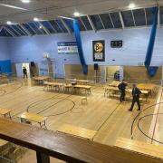 A quiet Bury St Edmunds counting hall after proceedings were wrapped up