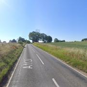Part of the A1120 in Yoxford is closed