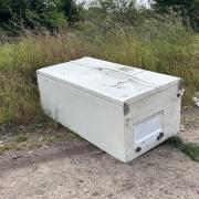 Fridge-freezers have been left at the old airfield in Great Waldingfield