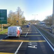 A driver was caught using their phone while speeding through a Suffolk village on the A11