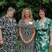 Carole Burman, Sally Gunnell and Charlotte Bate at the celebration at Kesgrave Hall, Ipswich