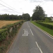 A road near Hadleigh is blocked after a crash