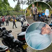 Hundreds of bikers gathered in a Suffolk village in honour of a man who died from cancer