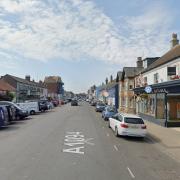 The main road in Aldeburgh is closed after a pedestrian was hit with a car