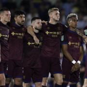 Ipswich Town players, pictured during the penalty shootout defeat at AFC Wimbledon.