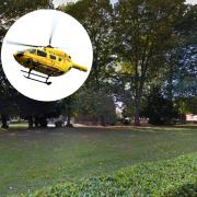 The air ambulance was called to a medical emergency in Stowmarket