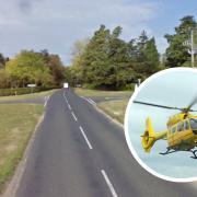 A man is in a serious condition after a crash at a crossroads near a Suffolk town.