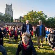 MP James Cartlidge joins Daily Mile at St Gregory's in Sudbury