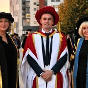 Kieran McKenna receives his honorary doctorate at the University of Suffolk