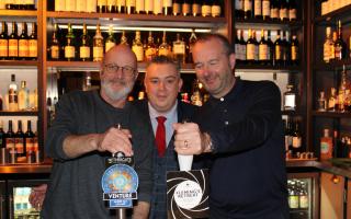 The chairman of Barton Mills Council poured a ceremonial pint