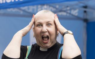 Lesley Norburn braved the shave to raise money for St Nicholas Hospice in Bury St Edmunds
