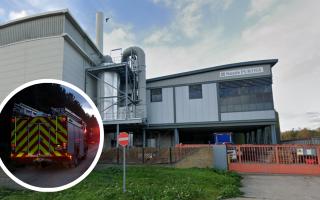 Four fire crews have tackled a three-hour blaze at a Nestlé factory