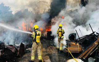 Five fire crews tackled the blaze