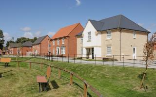 Typical street scene at Abbots Green in Woolpit