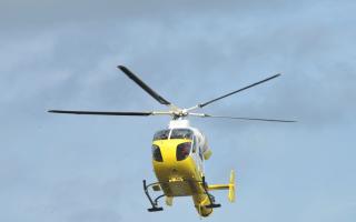 An air ambulance attended a crash in Ringshall