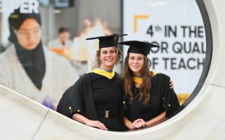 Mother and daughter duo Rebecca and Yve Cater both graduated from the University of Suffolk on the same day