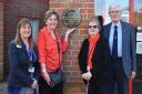 Beccles Hospital celebrated turning 100 with the unveiling of a new plaque earlier this year. L-R: Adele Madin, Anne Wincott, Pam Hardman and Tony Bubb. Picture: Mick Howes