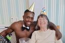 A butler in the buff surprised residents at a care home in the Lowestoft area - as three milestone birthdays were marked. Picture: The Dell Care Home