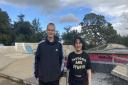 Jack Marsh, left, and Lily Gooch have started a project to raise £16,000 for floodlights to be installed at Beccles Skatepark