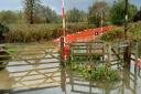 The area around the White Bridge in Halesworth was flooded after heavy rain fall earlier in the week