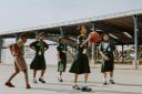 Kids playing basketball