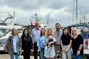 From left to right, Hannah Dersiley, Cerys Gunn, Adam McCaw, Tracy England, Lyndsey Squirrell, baby Isaac, Scott Porter, Ellen Dearsley, Gillian Wright