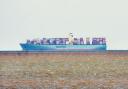 The Danish registered container ship Eleonora Maersk has anchored off the Suffolk coast.