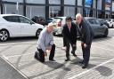 Members of pressure group Residents Against Noise and Speed (RANS) highlight the tyre tracks and anti-social behaviour from motorists at Gateway Retail Park in Lowestoft.