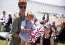 Jan, Darcie and Niamh watching the parade at Felixstowe