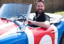 Stuart Shand has created a Union Jack flag on his Austin Healey for the Jubilee